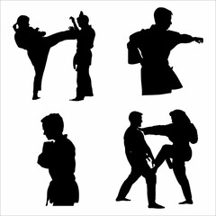 Collection of martial arts silhouettes