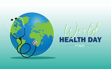 Vector illustration World Health Day, 7 April Editable post banner template