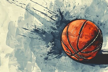 Hand drawn basketball background