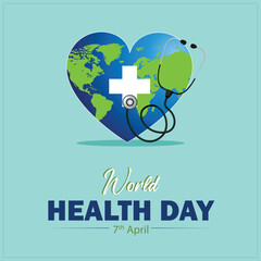 Vector illustration World Health Day, 7 April Editable post banner template