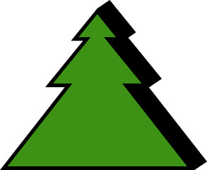 Obraz premium green christmas tree retro style decoration