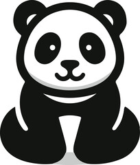 Fototapeta premium panda simple logo icon vector art