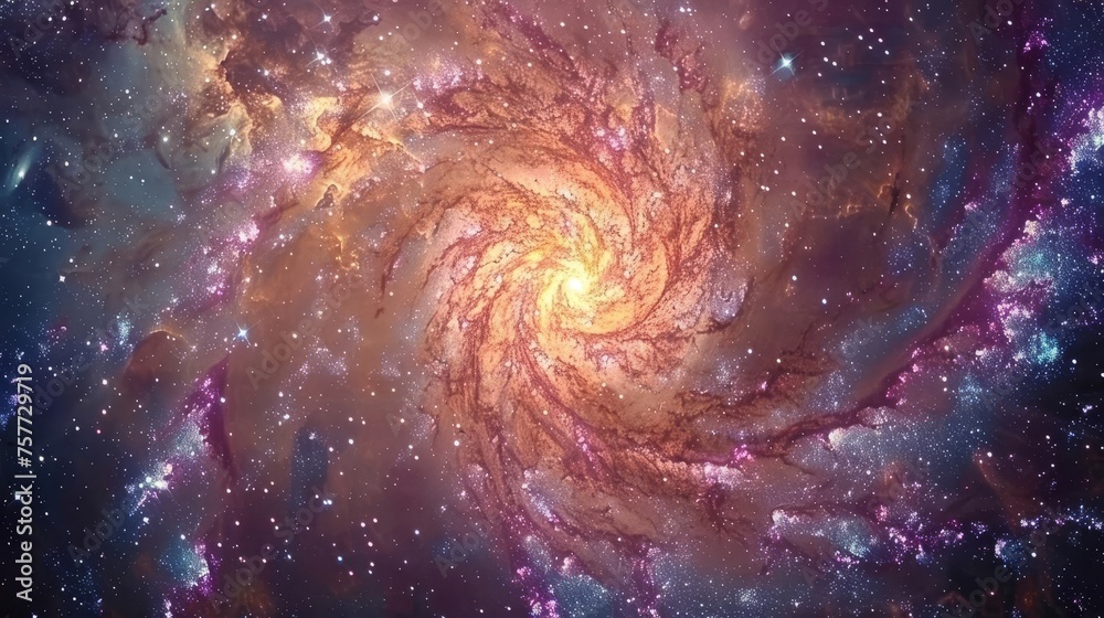 Canvas Prints mesmerizing colorful space galaxy with nebula clouds and sparkling stars, capturing the awe-inspirin
