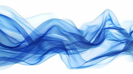 Mesmerizing blue abstract wave background with a clean white backdrop, creating a captivating visual contrast and a sense of fluidity and movement