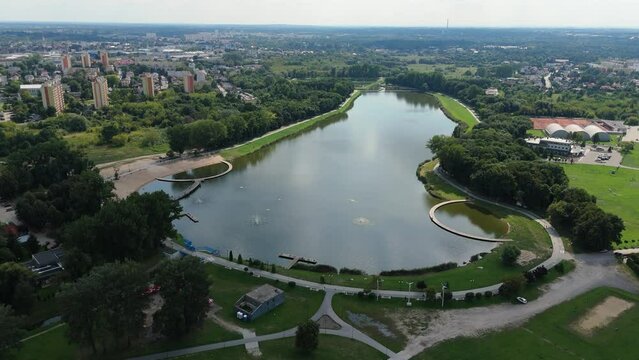 Beautiful Landscape Borki Lagoon Radom Aerial View Poland