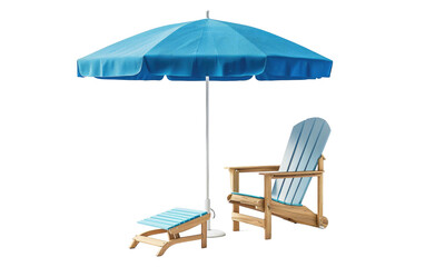Seaside essentials: umbrella and chair combo isolated on transparent Background