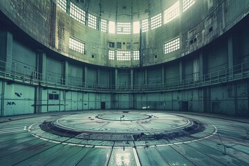 Inside a nuclear reactor in a power plant or science institute - obrazy, fototapety, plakaty