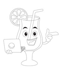 cocktail coloring page for kids and adults