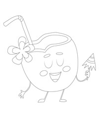 cocktail coloring page for kids and adults