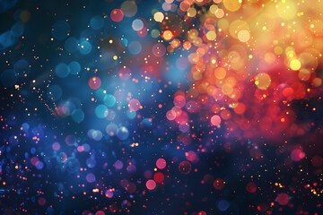 Fototapeta na wymiar Colorful and vibrant bokeh background with abstract carnival theme, perfect for celebration and party related designs.