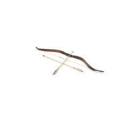 Antique Wooden Bow with Arrows