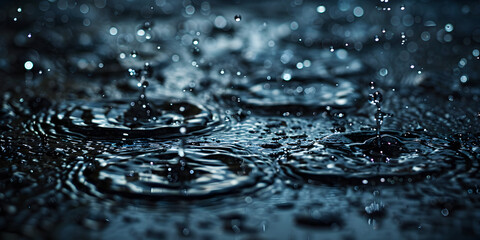 Crown Wearing  Water Splash water drops on blue background,  - obrazy, fototapety, plakaty