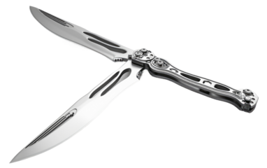 Knife with Wings: Butterfly Knife isolated on transparent Background