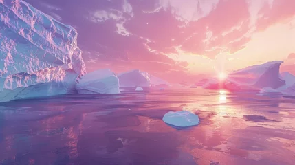 Crédence de cuisine en verre imprimé Antarctique polar icebergs melt dry frozen lake Show the effects of climate change.