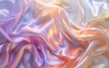 Fototapeten Iridescent silk waves with a dreamlike gradient for a luxe fabric ad © Shutter2U