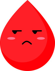 cute blood drop cartoon character