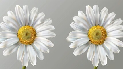 An illustration of daisy flowers in chamomile on transparent background. - obrazy, fototapety, plakaty