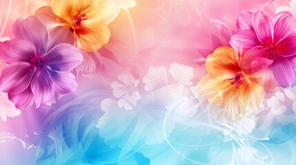 Background with abstract flowers in a colorful abstract style