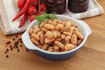 Whinte canned kidney beans in the bowl