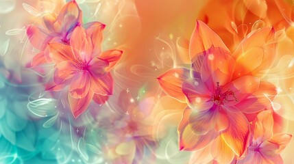 Abstract background with colorful florals