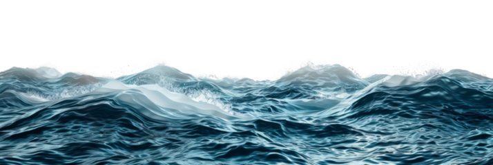 Sea water surface cut out isolated on white background.