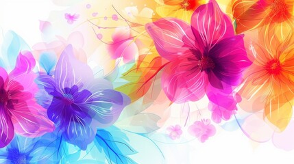 The colorful flower background is an EPS10 modern file