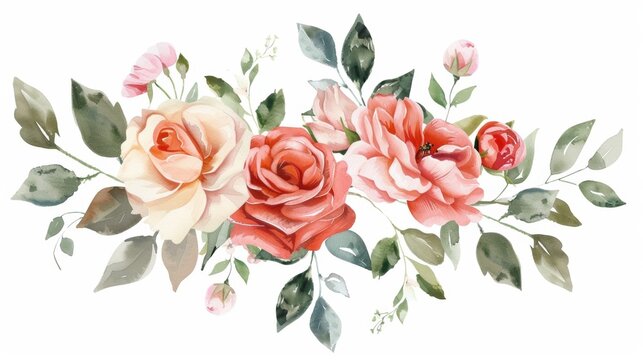 This watercolor painting can be used as a greeting card, invitation card for a wedding, birthday, and other holiday and summer occasions.