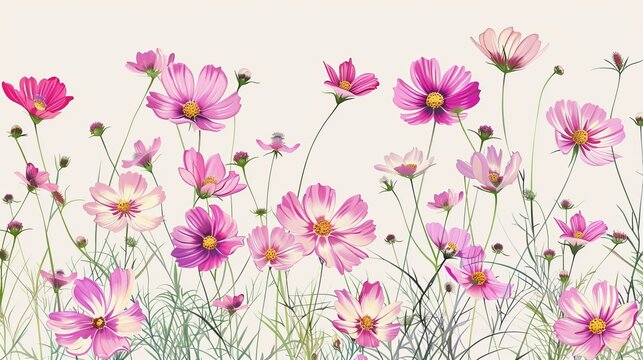 Modern images of cosmos flowers