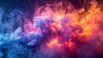 Ethereal Colorful Smoke: Vibrant Abstract for Dynamic Backgrounds