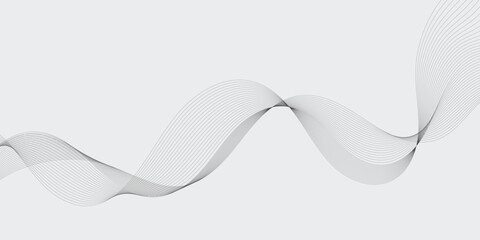 Abstract wave element for design. Digital frequency track equalizer. Stylized line art background. Vector illustration. Wave with lines created using blend tool. Curved wavy line, smooth stripe.