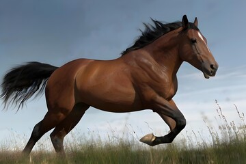 Running Horse in grass