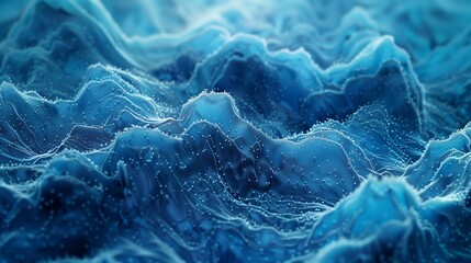 Layered Wave Topography in Blue: Seamless Background for Innovative Design - obrazy, fototapety, plakaty
