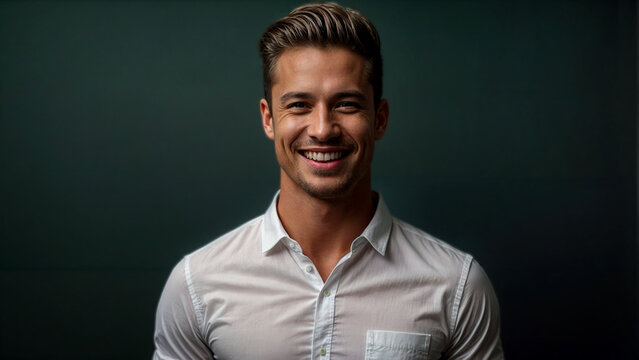 Portrait of a young businessman, smiling person, business people