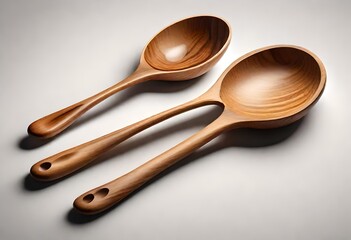 wooden spoon depicted in a clean cut-out style, its smooth surface and graceful contours