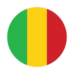 Fototapeta premium Mali national flag vector icon design. Mali circle flag. Round of Mali flag. 