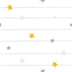 Seamless children's doodle pattern with stars.Digital paper