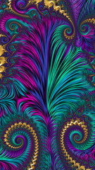 Fototapeta premium vivid purple and turquoise floral fantasy