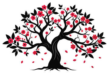 silhouette-image-blossom-apple-tree-white-background v.eps