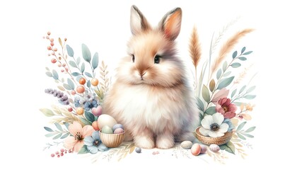 Watercolor Painting of a Bunny