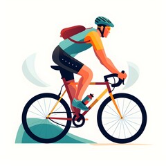 Naklejka premium person riding a bike