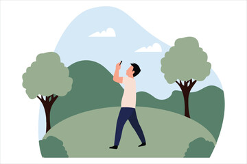 Traveling People Flat Illustration Design