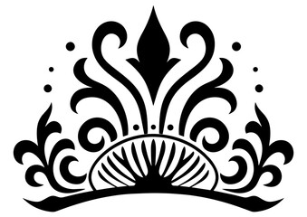 Art Nouveau Crown Graphic Accents, vector illustration, vintage elements	
