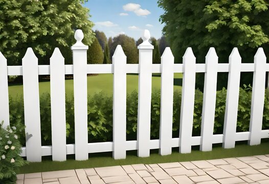 a new white painted wooden fence