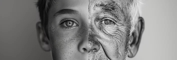 Deurstickers man aging concept, AI generated © Frédéric Prochasson