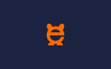 letter e with teddy bear logo icon design vector design template inspiration