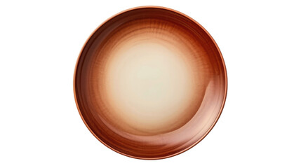 Brown plate isolated on transparent a white background 