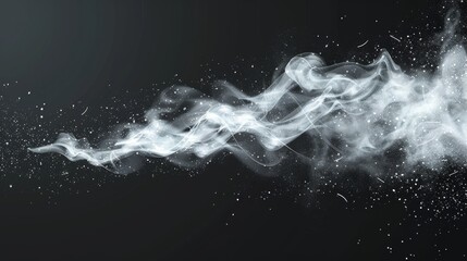 Motion effect of wind, white smoke, or cold air isolated on transparent background. Modern realistic illustration of abstract wind flows, dust flows, or scratch lines.