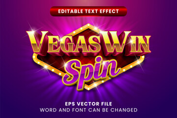 Vegas Win Casino Neon Editable Text Effect