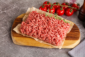Raw minced beef uncooked meat