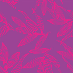 Colourful Tropical Leaf Seamless Pattern Design